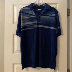 Callaway Golf Shirt Opti Dri Performance Blue Shirt Mens Size Medium
